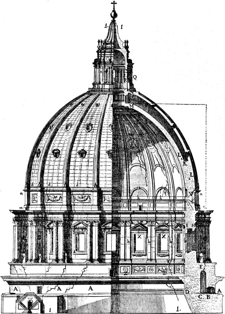 Собор Святого Петра Микеланджело чертеж