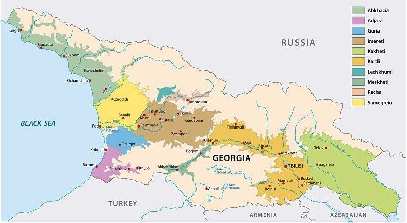 Карта кахетии в грузии