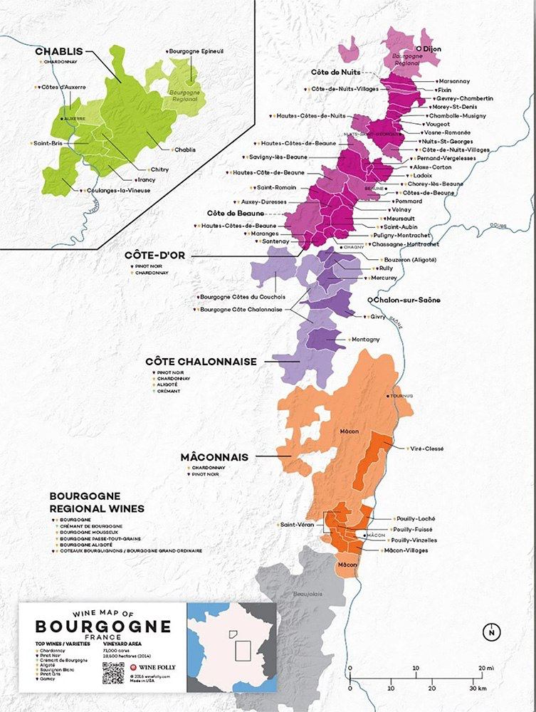 Карта бургундии винодельческая