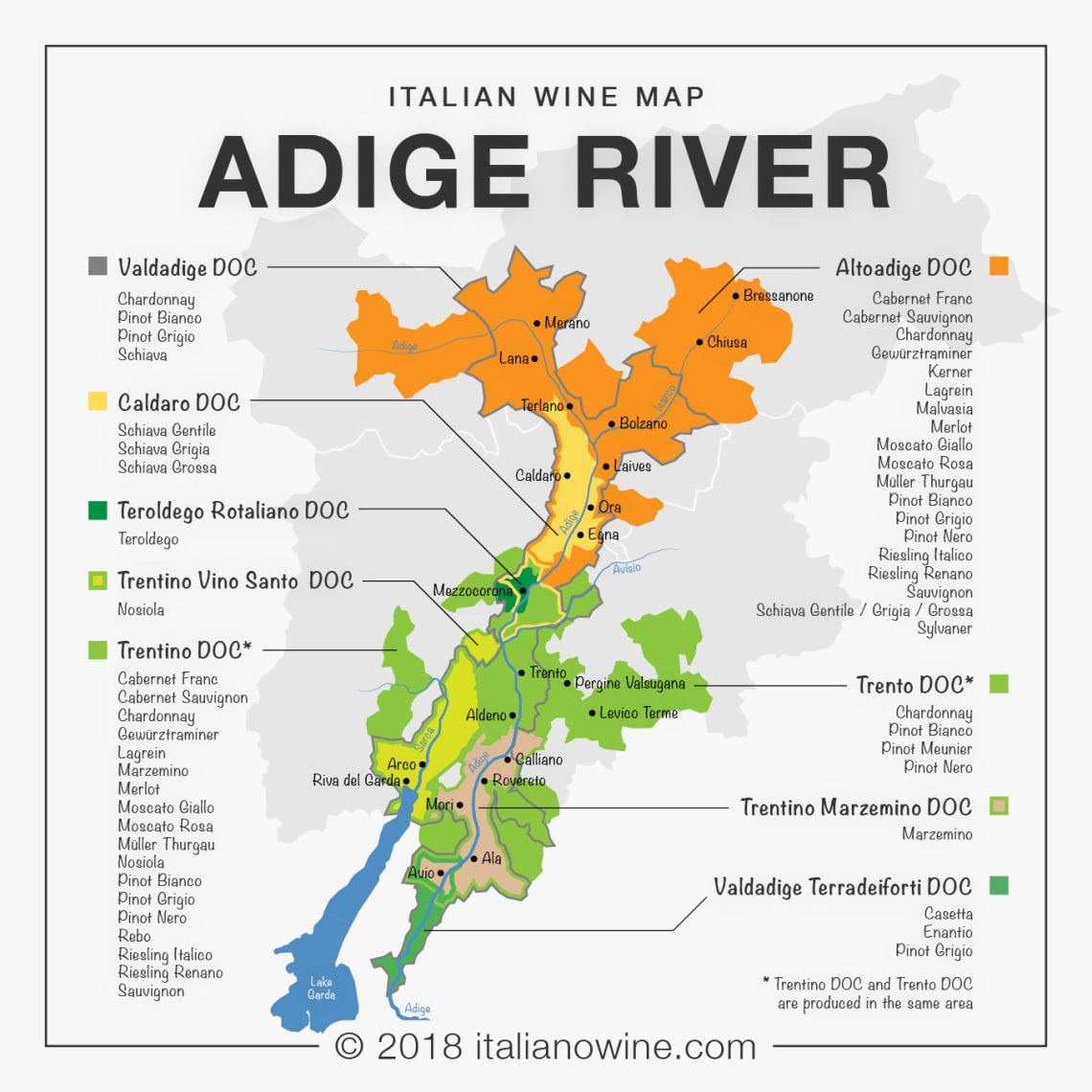 Винодельческая карта Альто Адидже