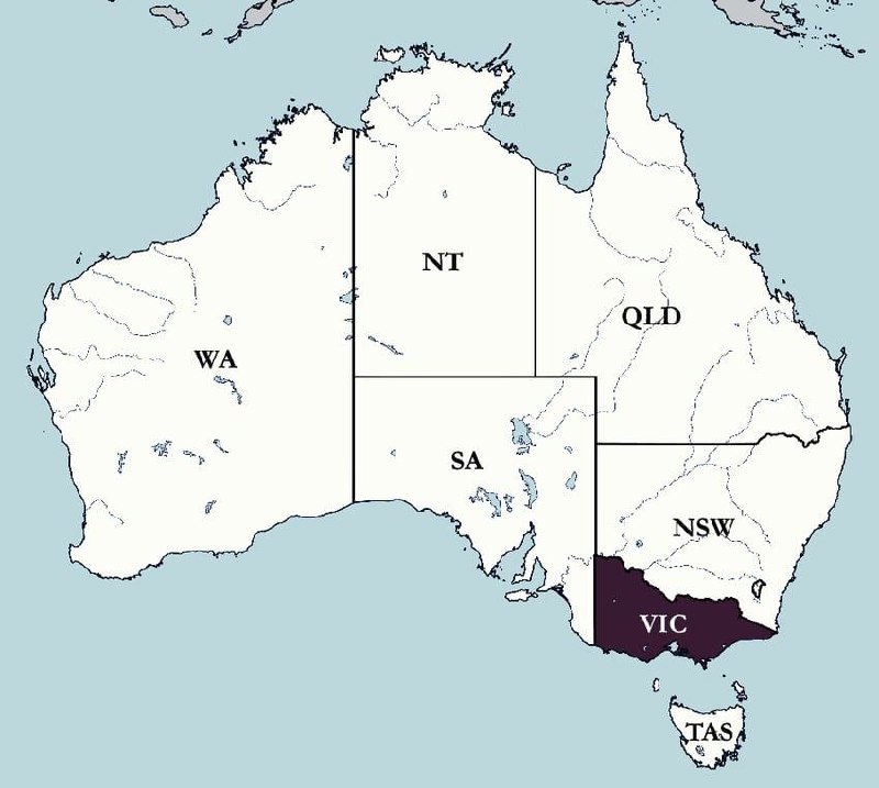 Карта австралии. Штат Виктория Австралия на карте. Victoria Австралия индекс. Провинция Виктория Австралия на карте. Victoria 3597 Australia на карте.